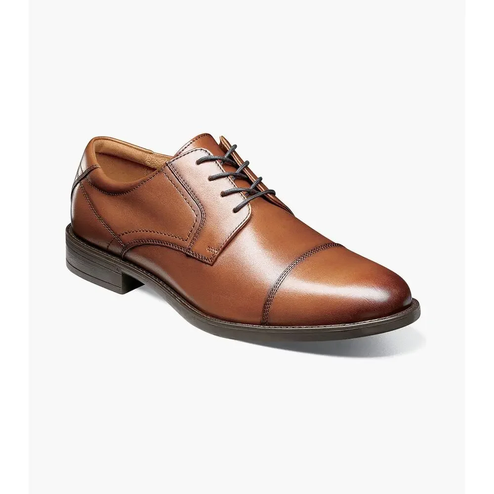 Florsheim Brown Leather Midtown Cap Toe Lace-Up Oxford Dress Shoes Size 10 Men's
